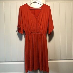 Jersey Knit Dress Sienna Orange Color